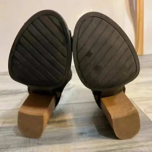 Maurice black peep toe black ankle boots size 8.5 - Picture 14 of 16